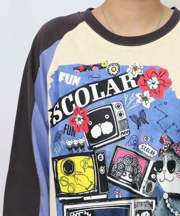 比莉貓搖滾撞袖上衣 