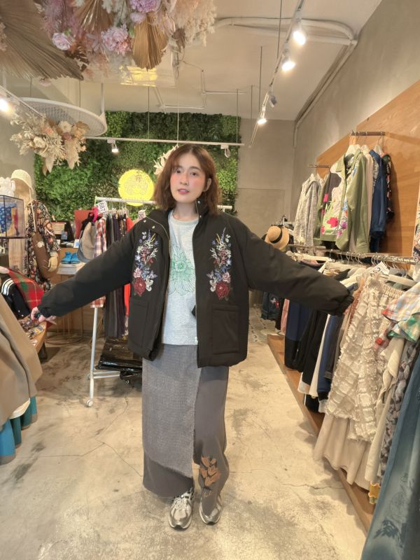 可拆開綁帶羽毛寬褲 