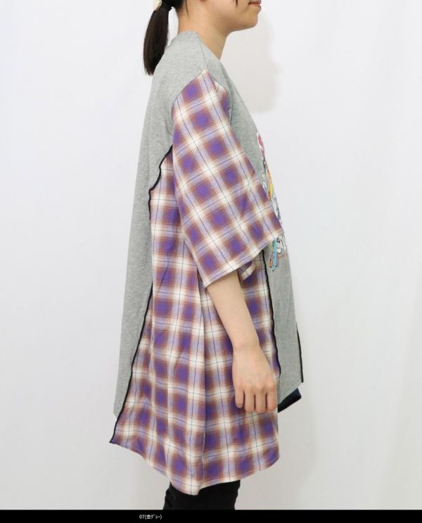 純棉-彩虹拼接異材上衣 