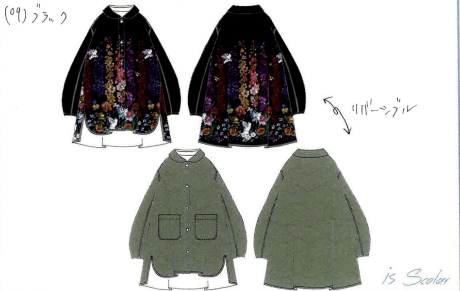 雙面穿壓花漸層鋪棉外套 