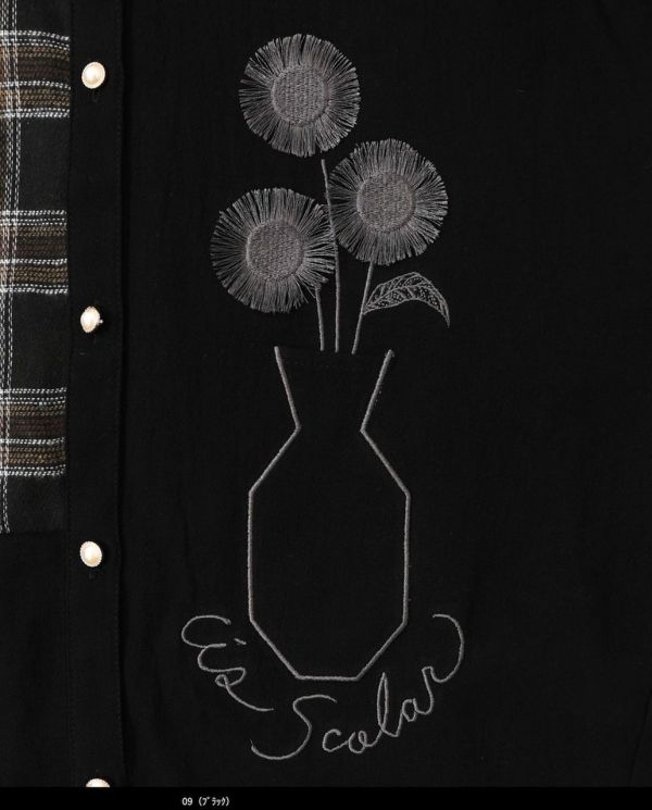 花瓶格子拼接襯衫 