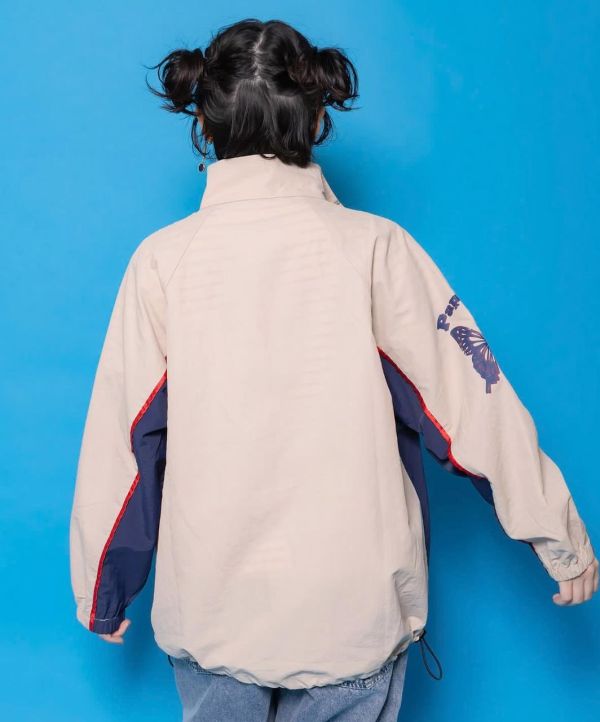 美式塗鴉貓咪立領風衣 