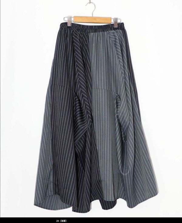 變形抓皺拼接裙 