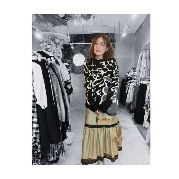 螢光塗鴉蕾絲裙 