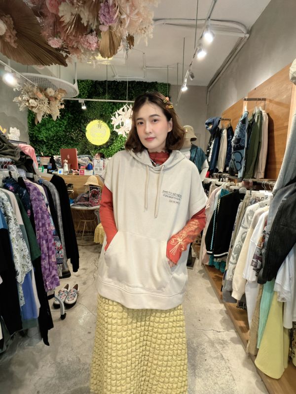 雙面穿-蘑菇方格泡泡裙 