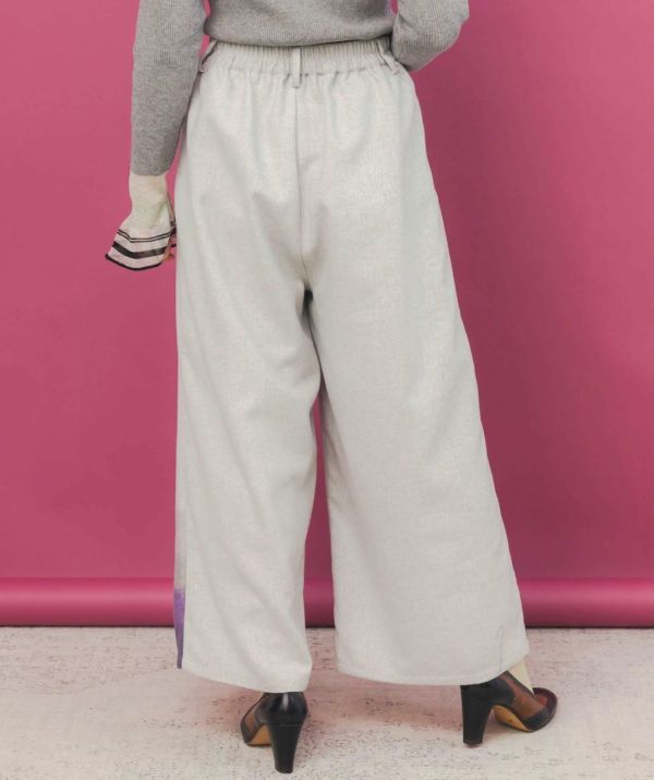 漸層花朵西裝寬褲 