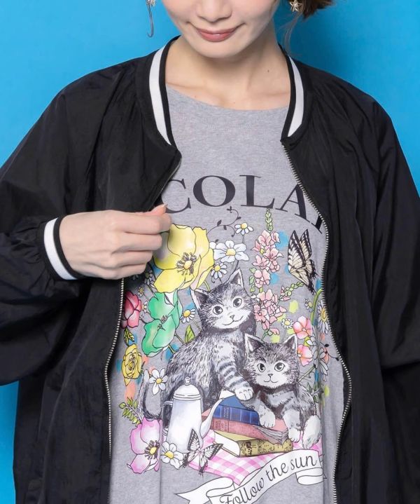 櫻桃塗鴉掛牌吊飾外套 