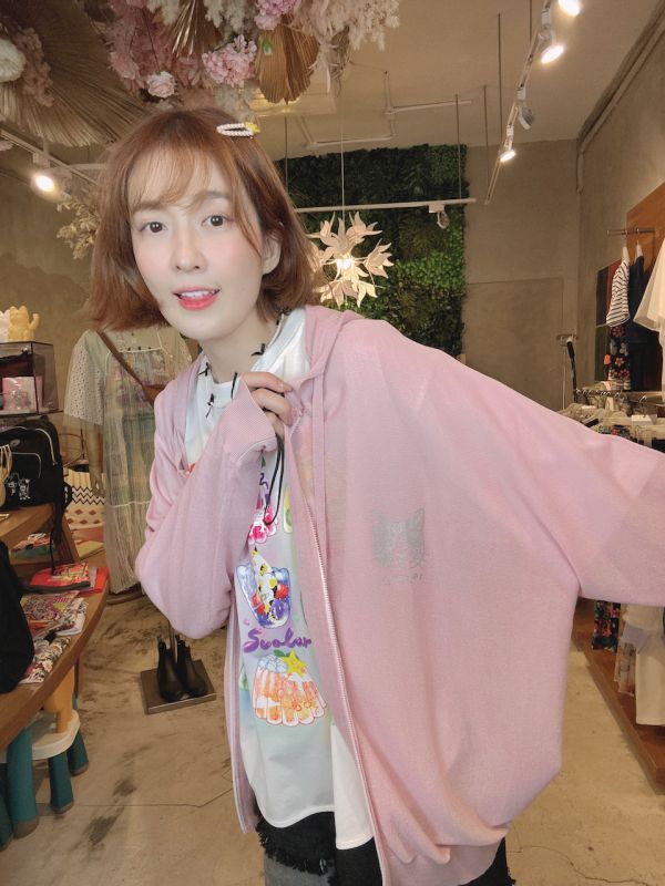 涼感UV花臉貓咪連帽外套 