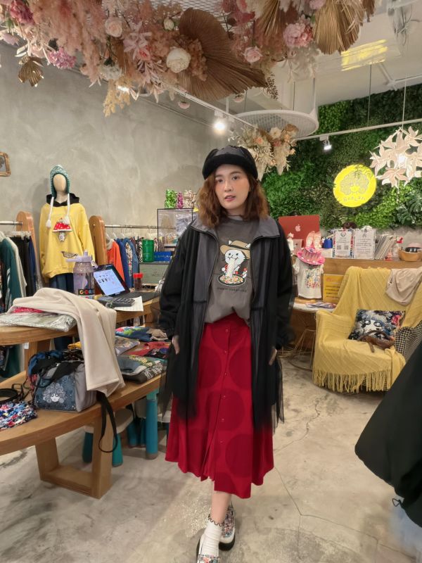 玫瑰刺繡拼接外套 