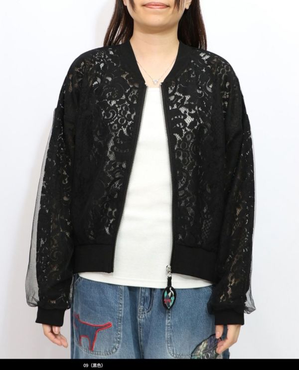 變形蟲蕾絲拼紗外套 