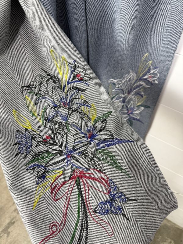 百合刺繡西裝褲 