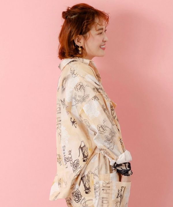 法式暈染短版襯衫 