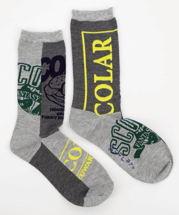 秋冬9月-螢光SCOLAR襪 