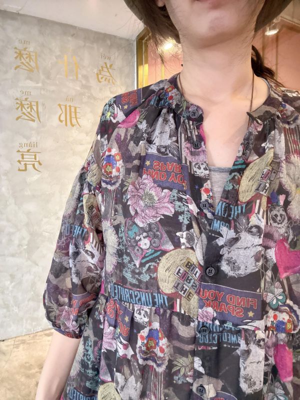 花豹貓咪碎花洋裝 