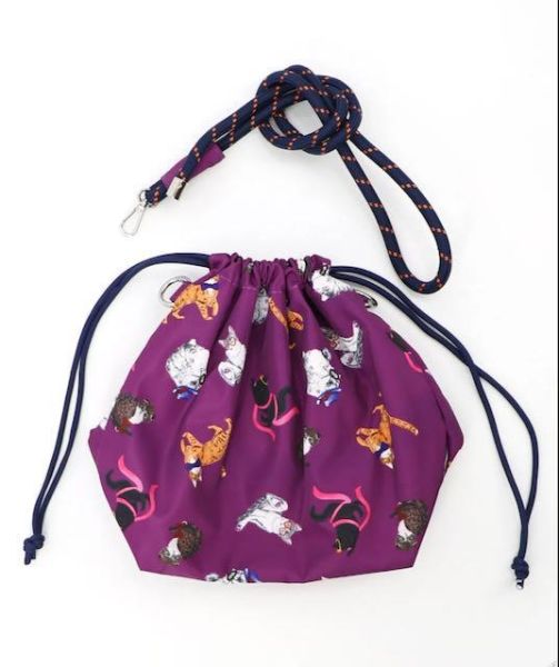 防水塗鴉貓咪束口包 