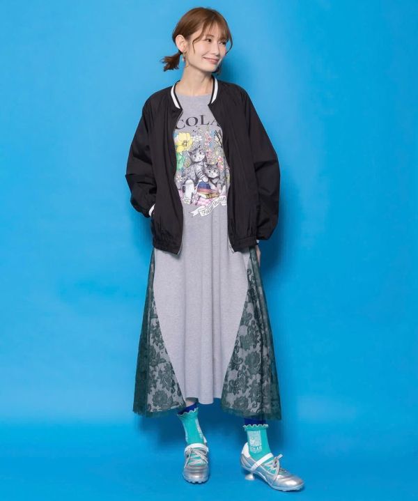 櫻桃塗鴉掛牌吊飾外套 