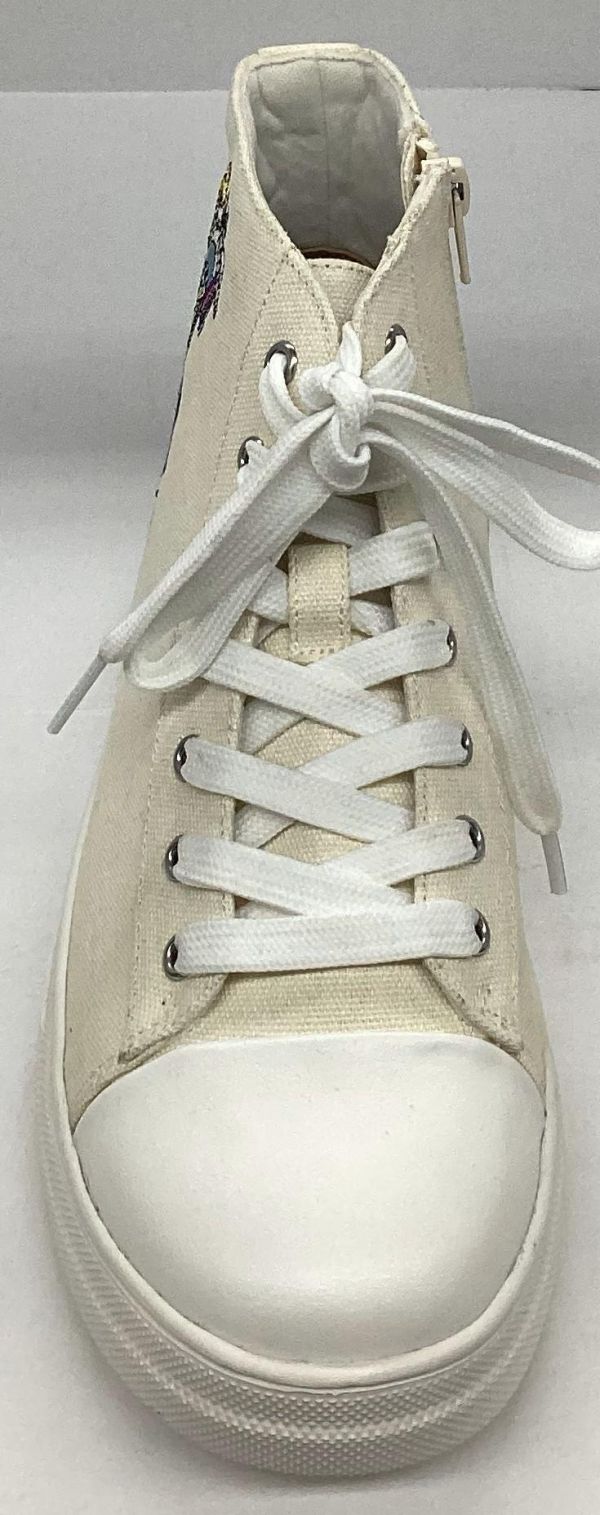 刺繡高筒帆布鞋 