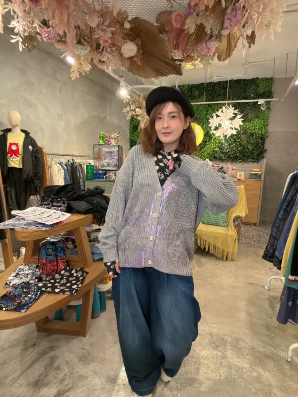 蝴蝶鏤空漸層針織外罩 