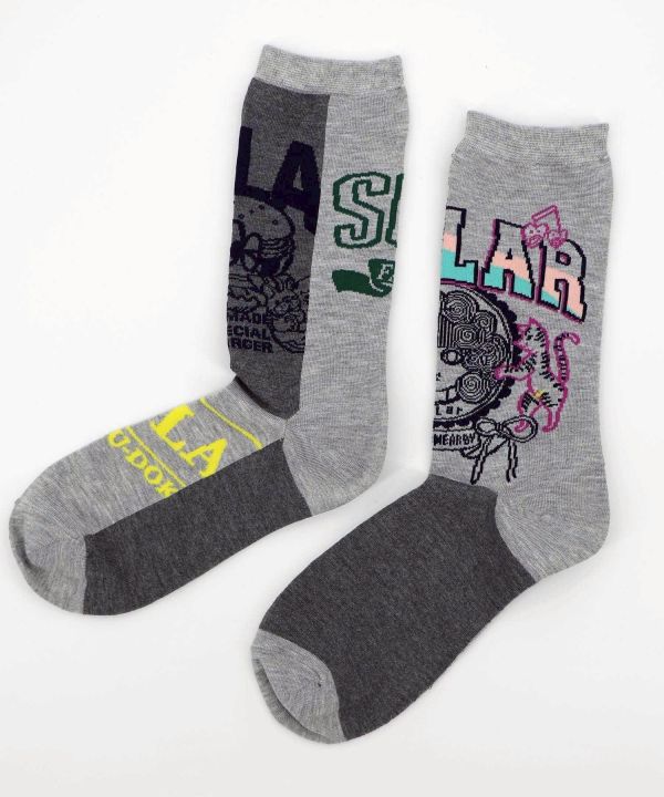 秋冬9月-螢光SCOLAR襪 