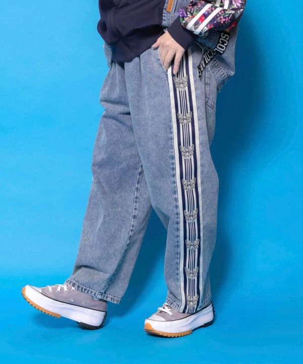 蝴蝶運動風牛仔褲 