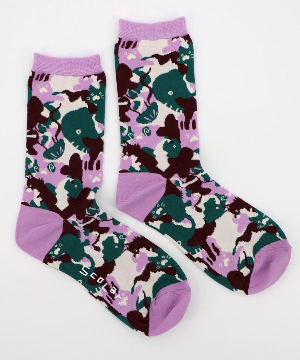 秋冬9月-迷彩貓咪襪 