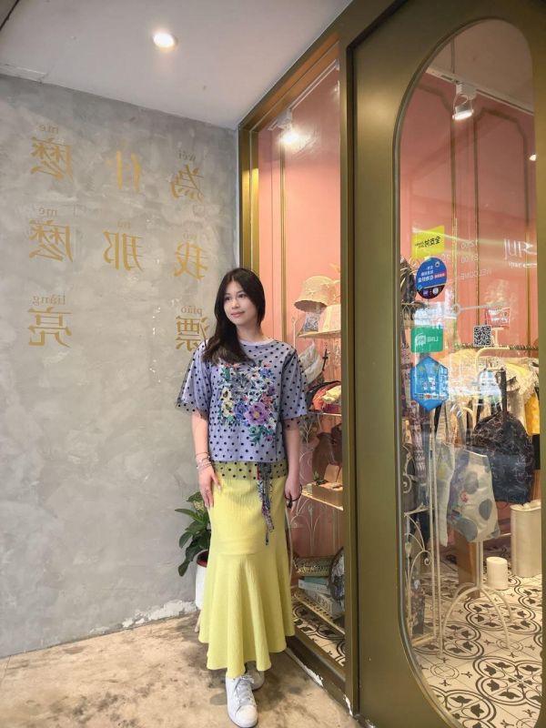 魚尾花繩腰帶裙 