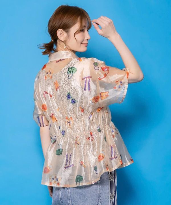 貓咪糖果紙立體造型襯衫 