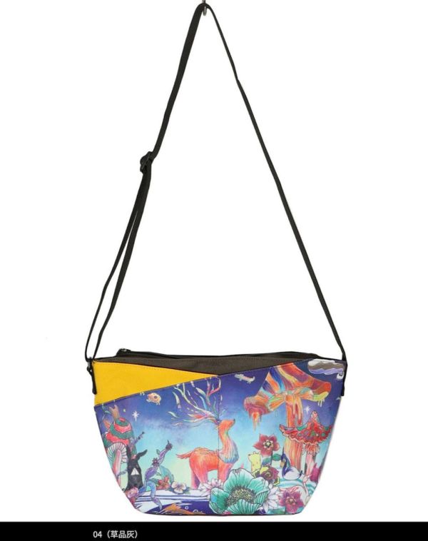 海洋花布側背包 