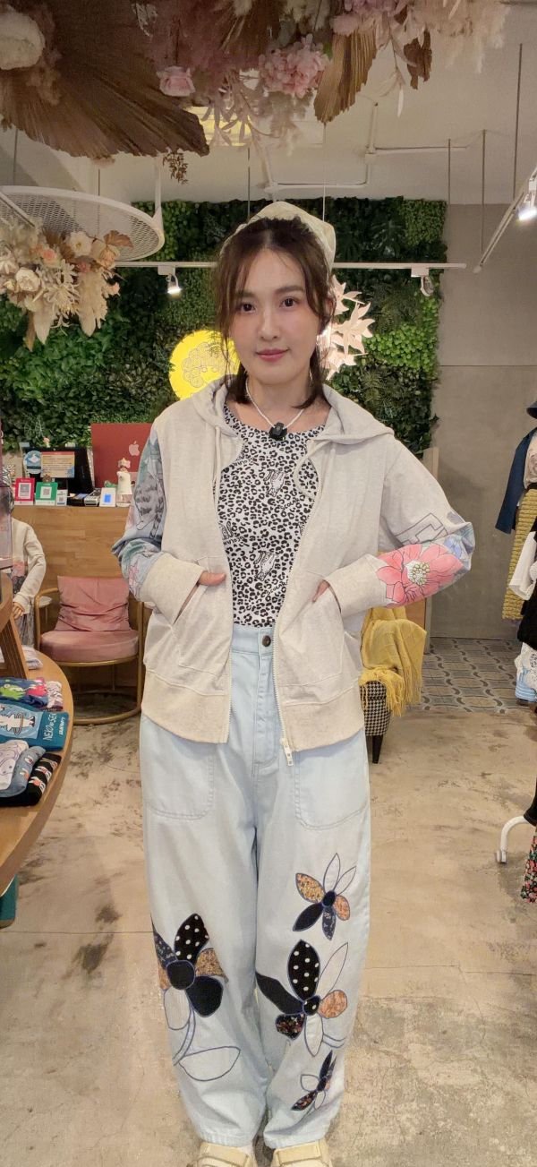 美式插畫連帽外套 