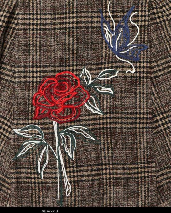 格紋玫瑰魚尾裙 