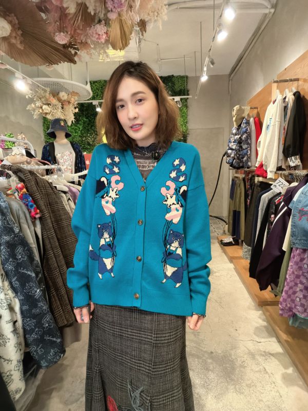 貓咪氣球針織外罩 