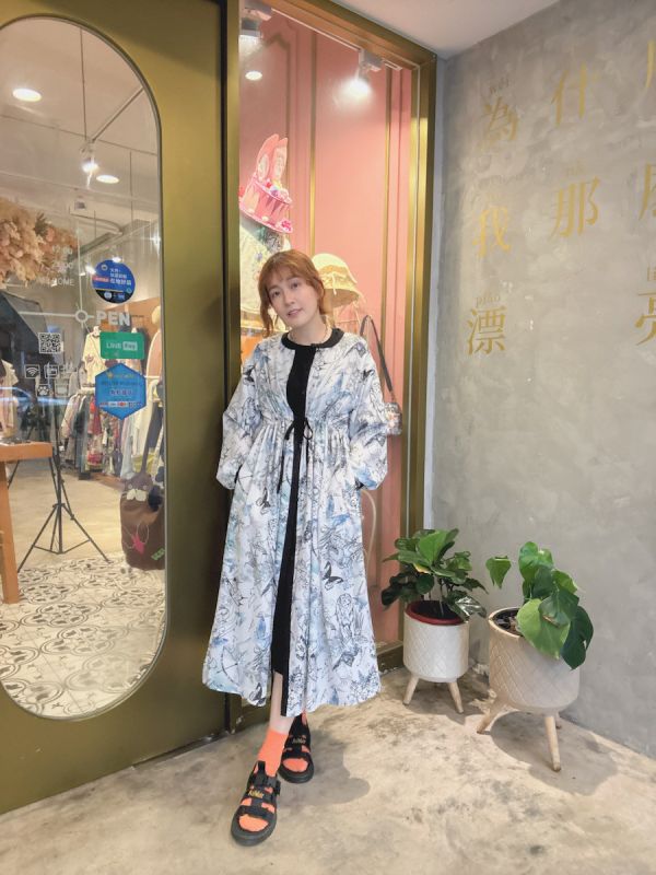 星座暈染口袋襯衫洋裝 
