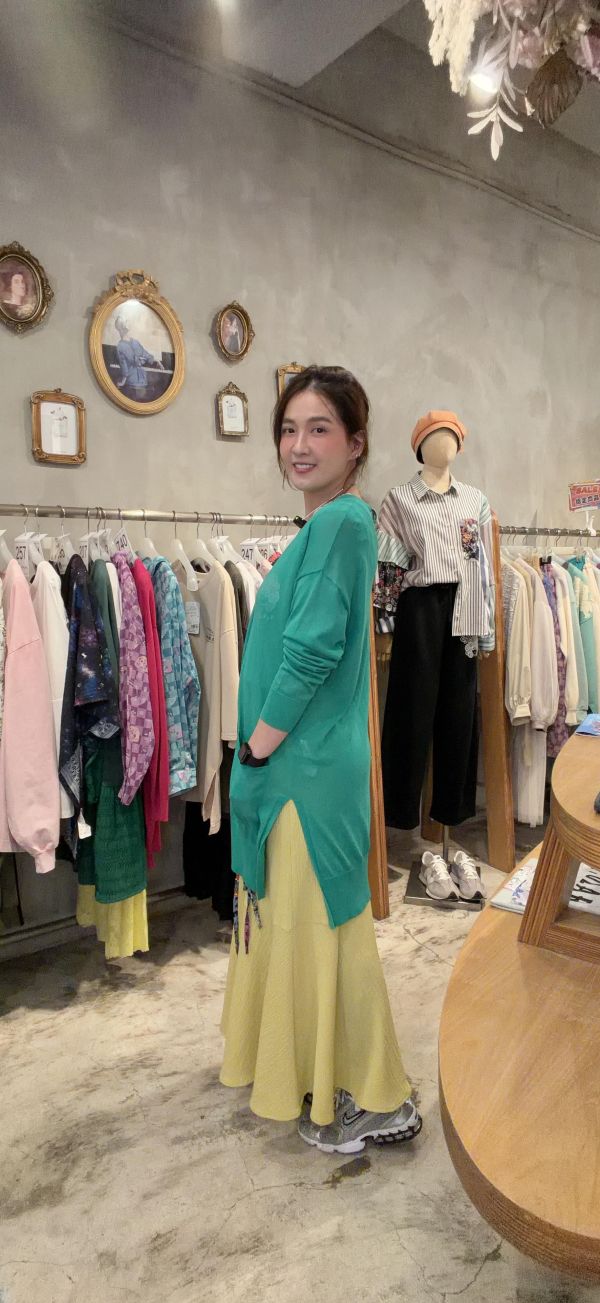 魚尾花繩腰帶裙 