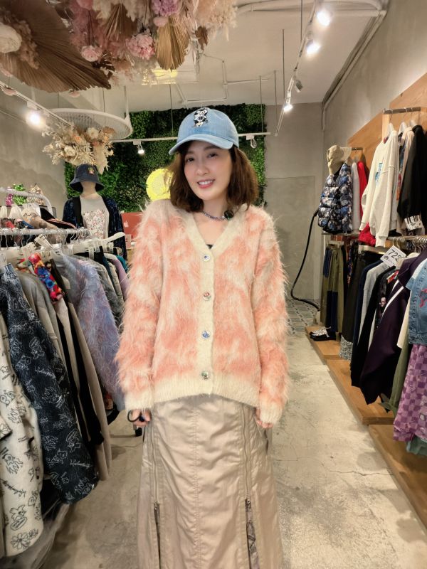 棉花糖毛絨V領外罩 