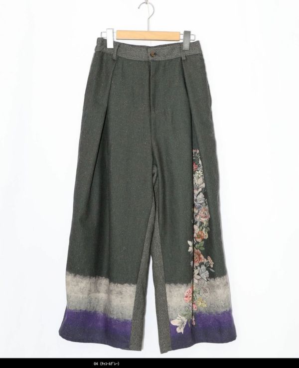漸層花朵西裝寬褲 