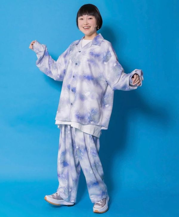 暈染/格子兔塗鴉襯衫 