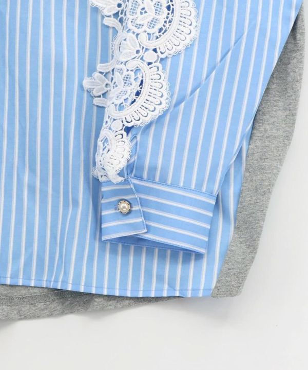 立體簍空蕾絲造型襯衫 