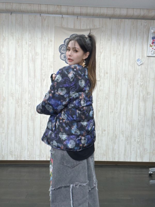 雙面穿-星空宇宙娃頭羽絨外套 