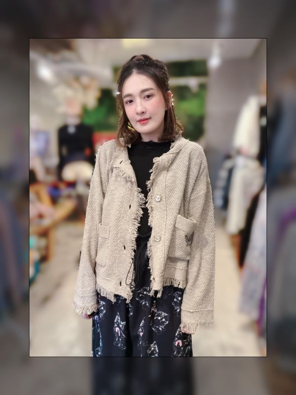 毛尼格流蘇小外罩 