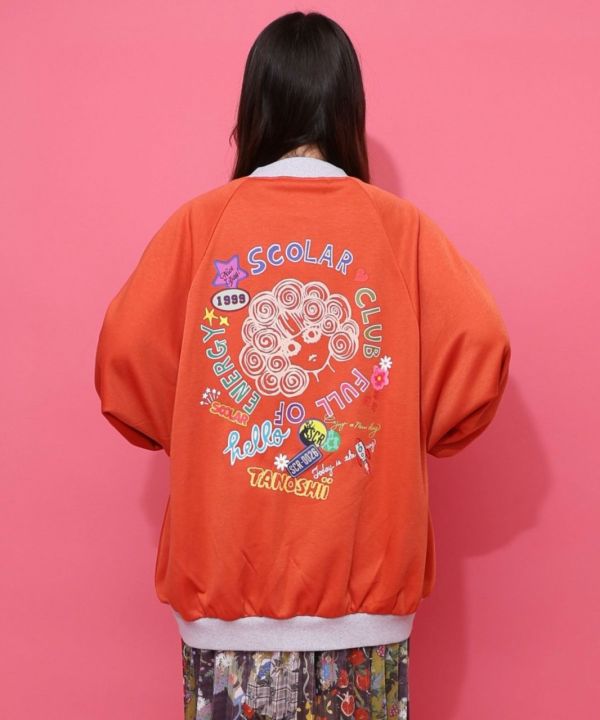 彩色娃頭排扣中長版外套 