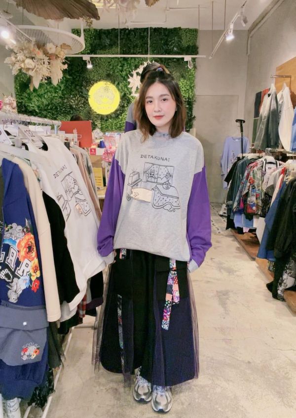 拼布線條口袋紗裙 