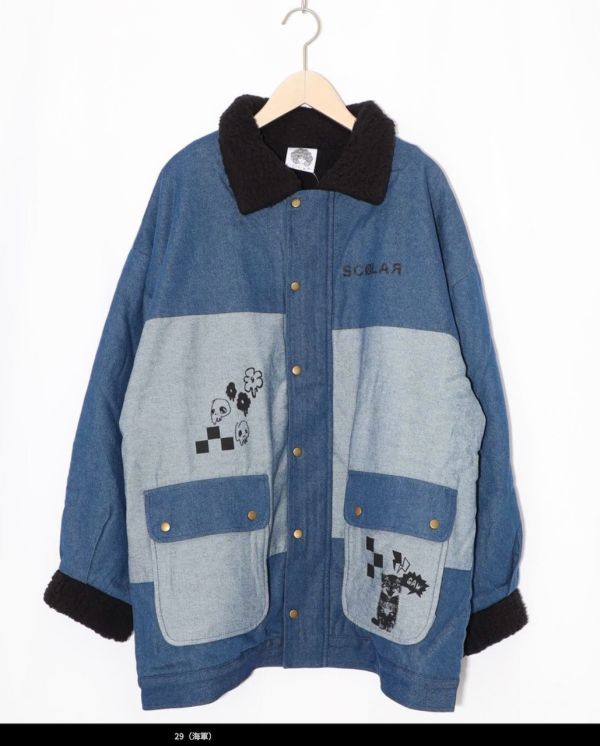 棋盤格娃娃拼接襯衫 