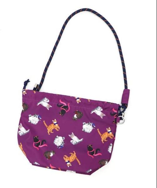 防水塗鴉貓咪束口包 