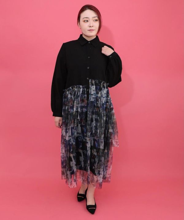 魔女秘密拼紗造型洋裝 