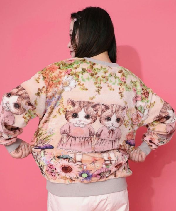 屋敷貓咪法蘭絨上衣 