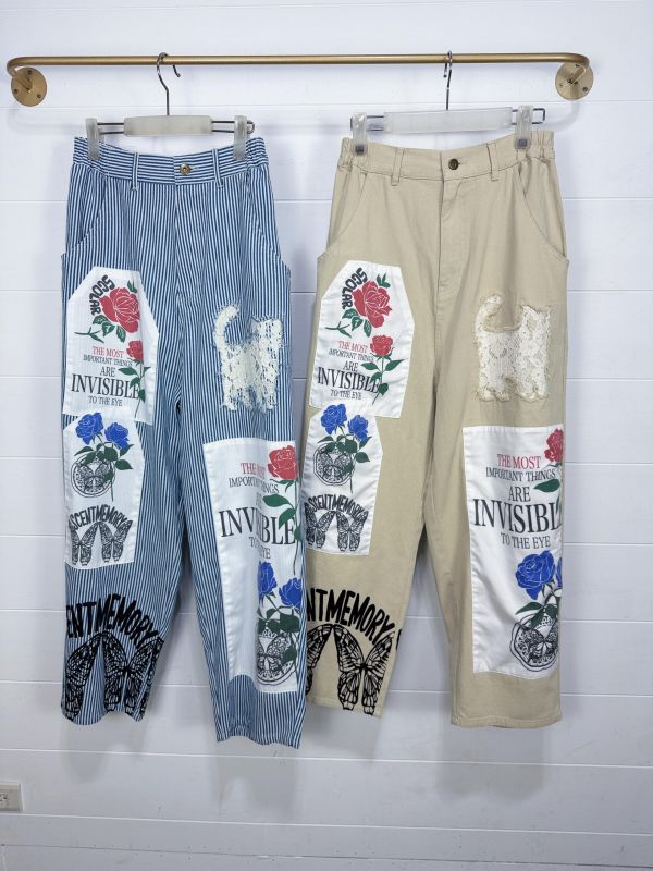 拼貼塗鴉牛仔褲 