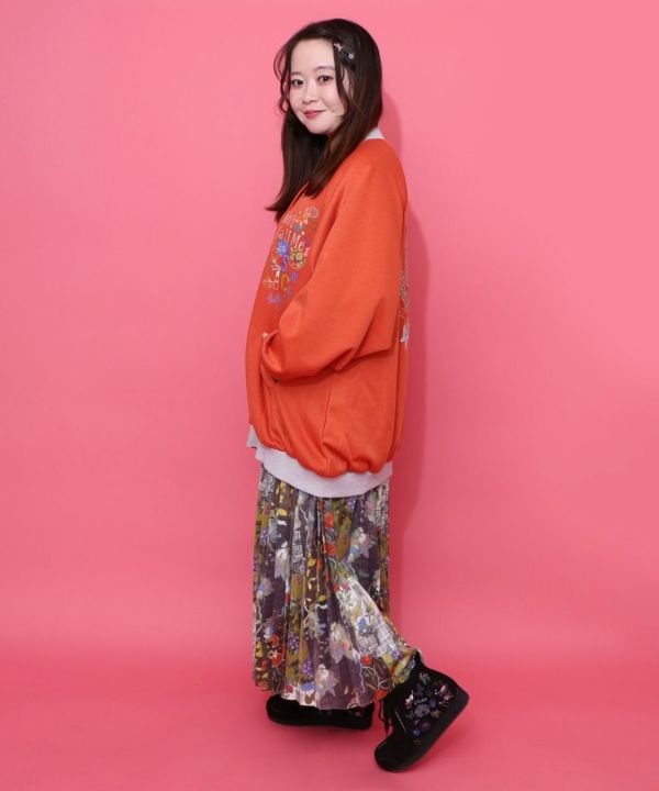 彩色娃頭排扣中長版外套 