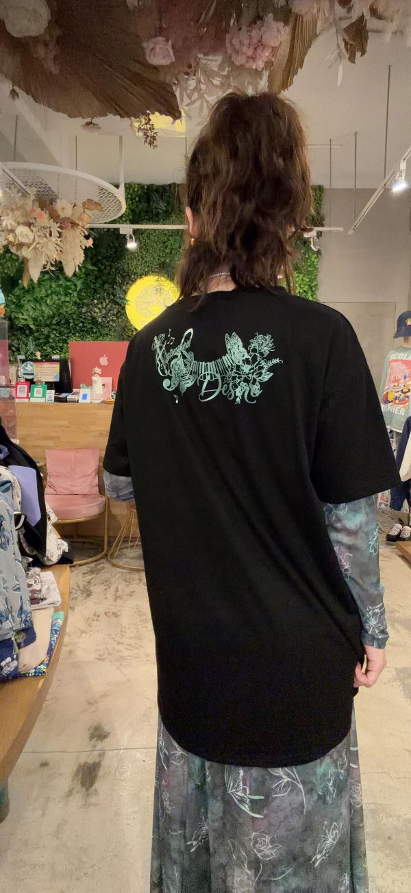 兩件式暈染花朵長版造型洋裝 