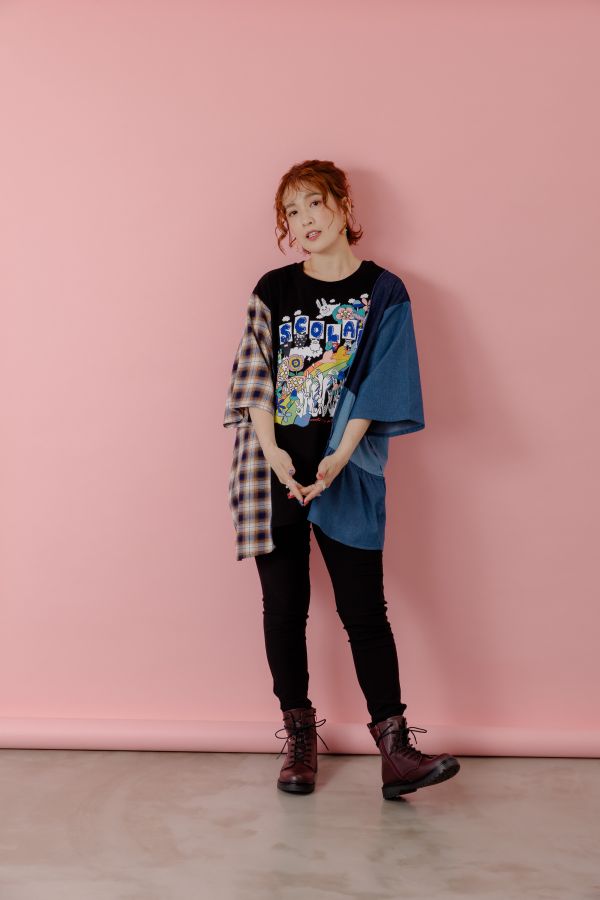 純棉-彩虹拼接異材上衣 