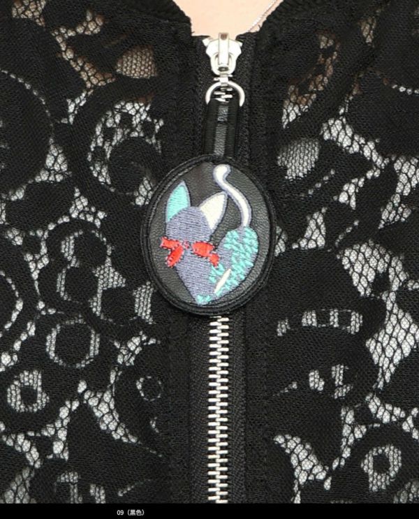 變形蟲蕾絲拼紗外套 